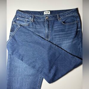 Seven7 Premium Brand Loose Straight Jeans Size 16 Light Wash Stretch Denim